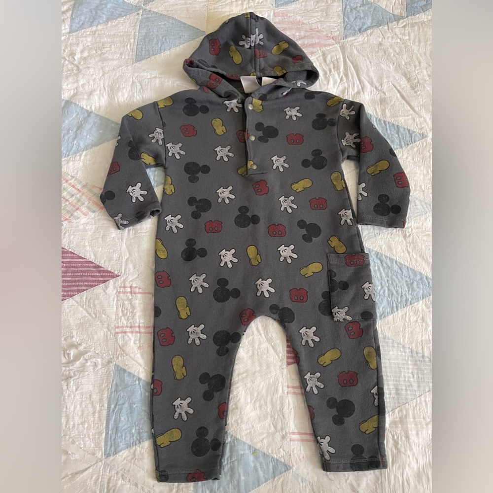 Zara Mickey Mouse Disney Jumpsuit hooded romper toddler baby